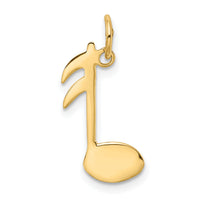 10k Polished Flat-Backed Musical Note Charm-10K949