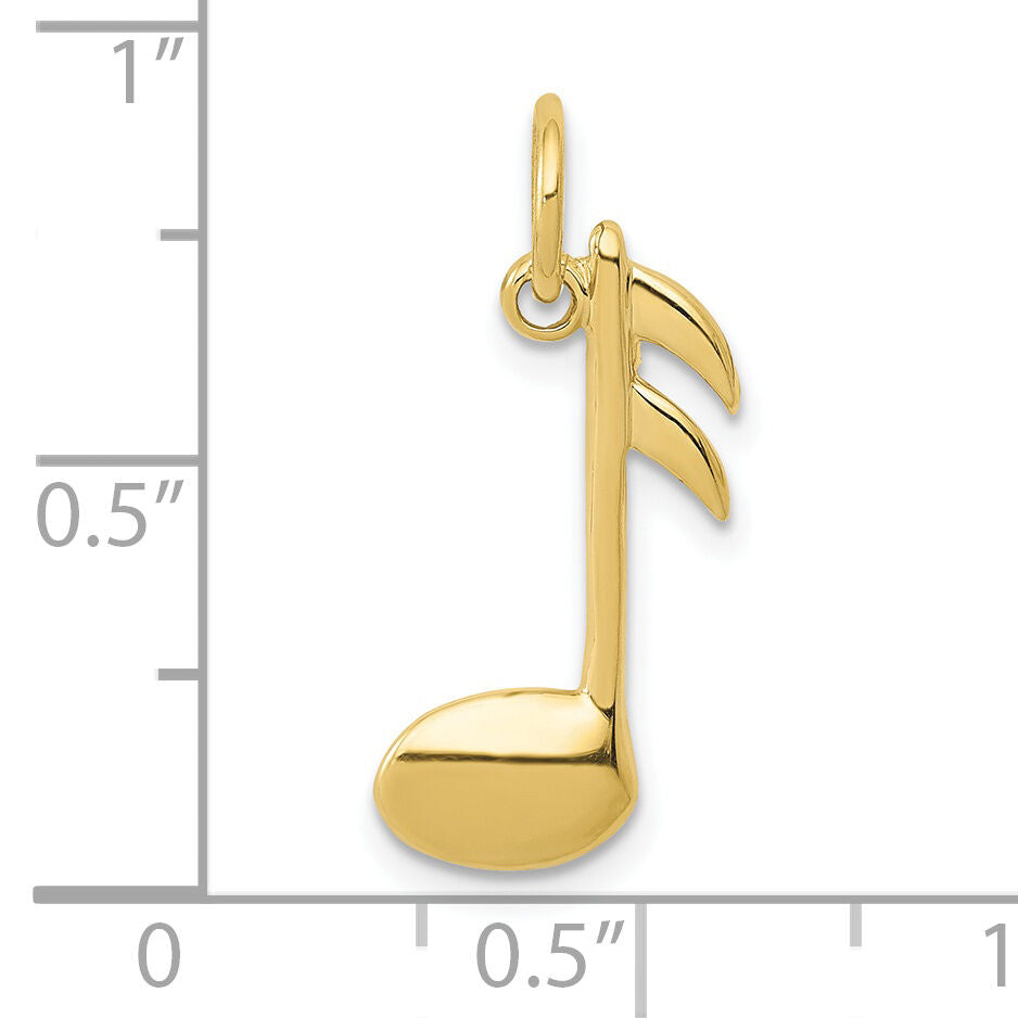 10k Polished Flat-Backed Musical Note Charm-10K949