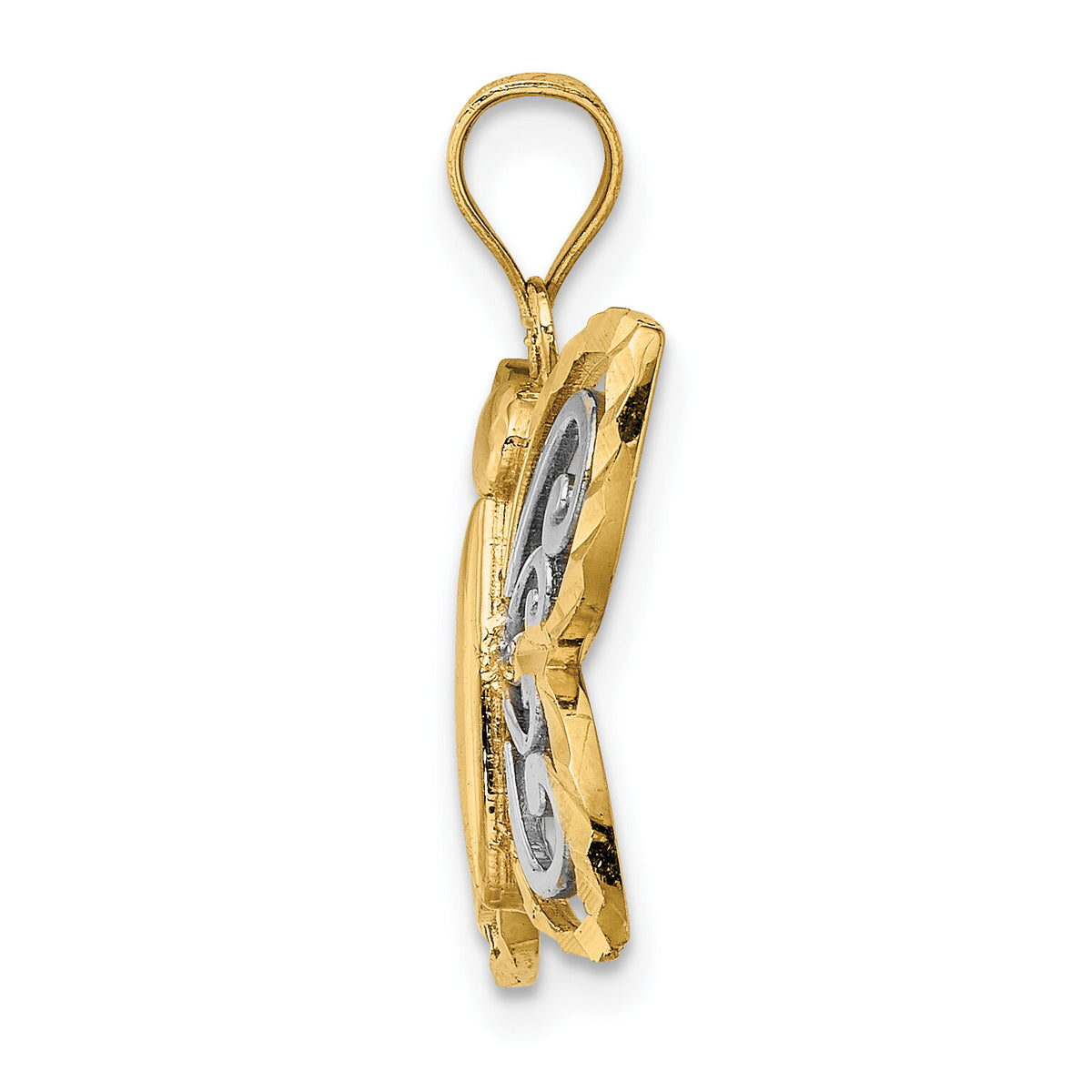 10k w/ Rhodium D/C Butterfly Charm-10K9495
