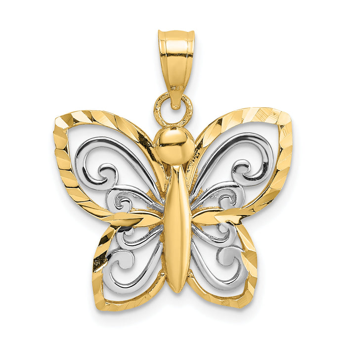10k w/ Rhodium D/C Butterfly Charm-10K9495