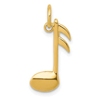 10k Polished Flat-Backed Musical Note Charm-10K949