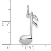10k White Gold Polished Flat-Backed Musical Note Charm-10K950