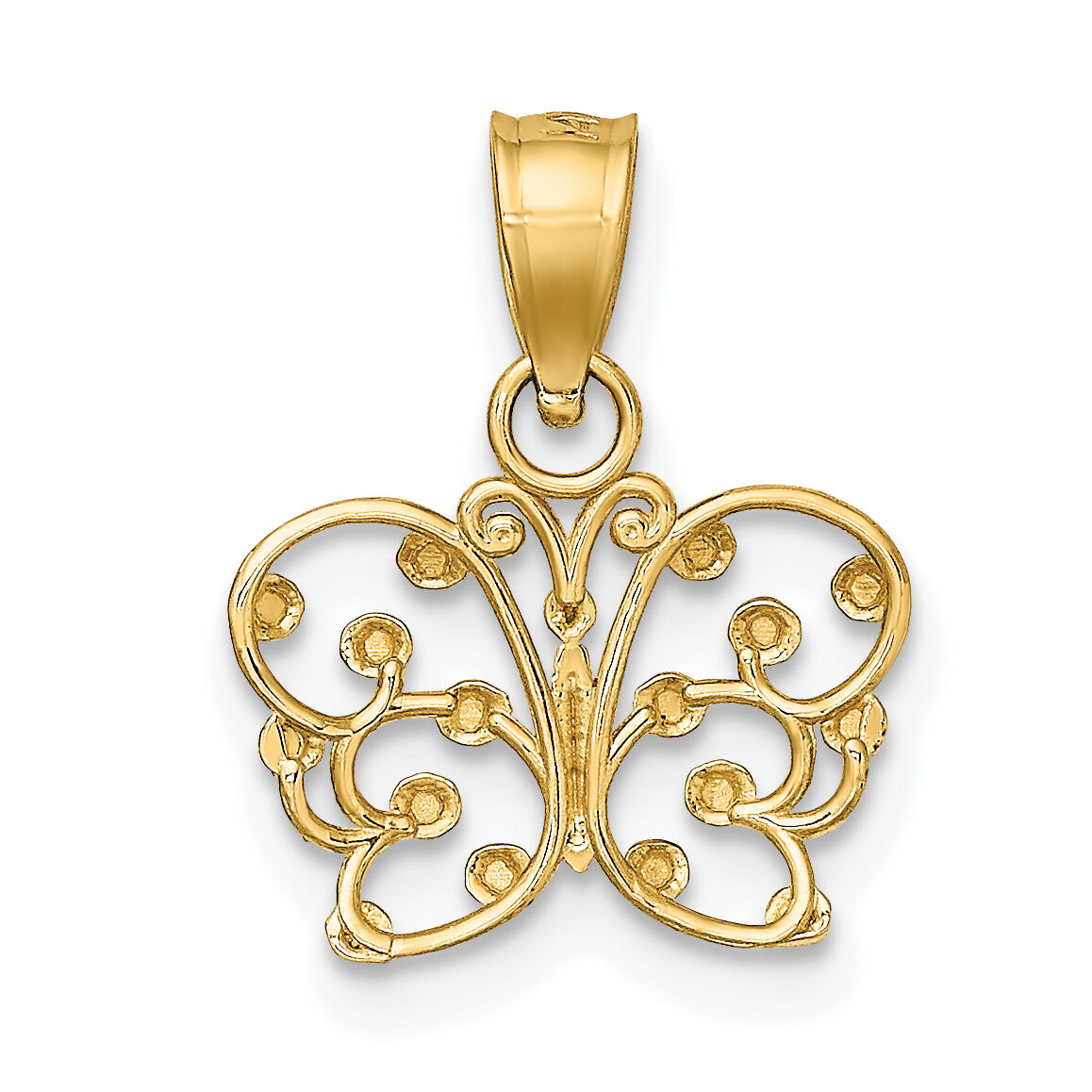 10k w/ Rhodium D/C Butterfly Charm-10K9500