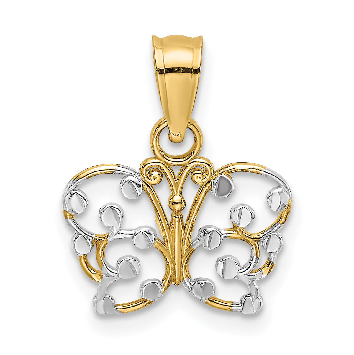 10k w/ Rhodium D/C Butterfly Charm-10K9500