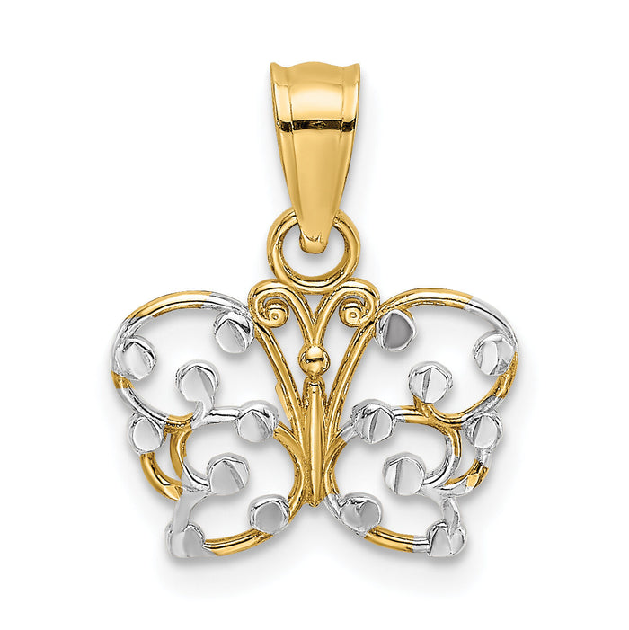 10k w/ Rhodium D/C Butterfly Charm-10K9500