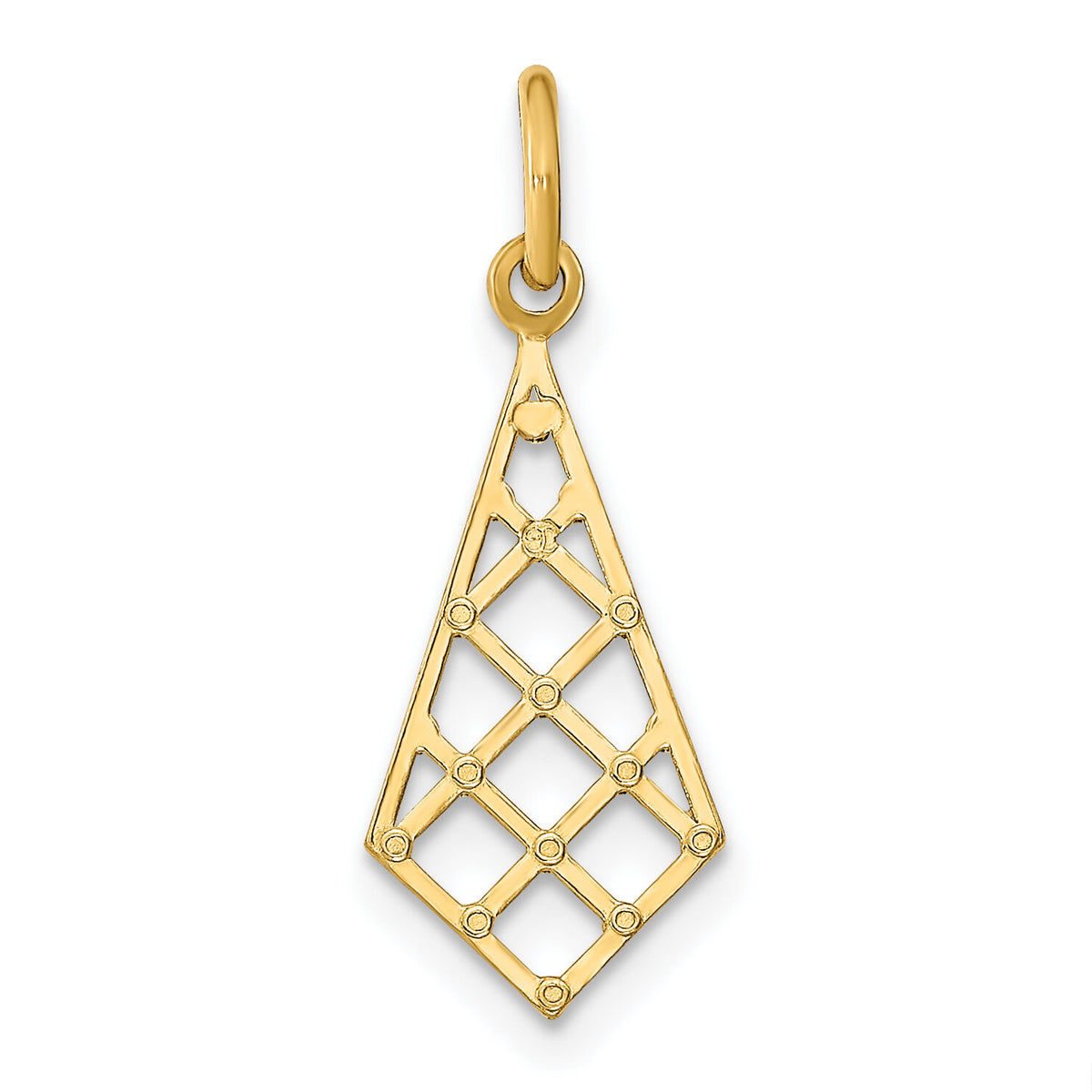 10K w/Rhodium D/C Small Criss-Cross Charm-10K9515