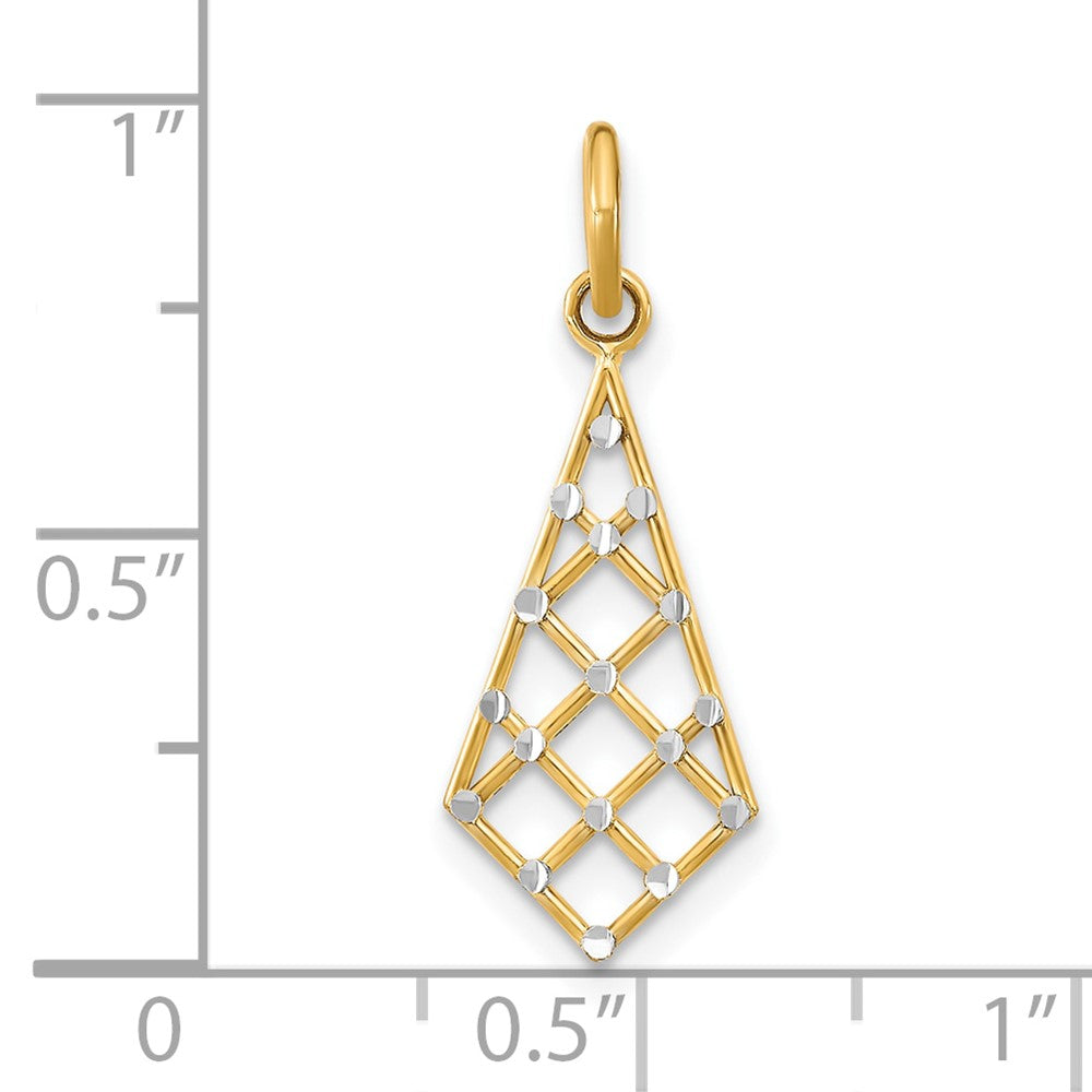 10K w/Rhodium D/C Small Criss-Cross Charm-10K9515