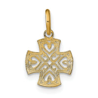 10K w/Rhodium and D/C Hearts In Cross Charm-10K9529