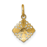 10K w/Rhodium Mini Cross Medallion Charm-10K9532