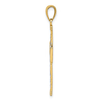 10K W/ Rhodium D/C and Cut-Out Cross Charm-10K9540