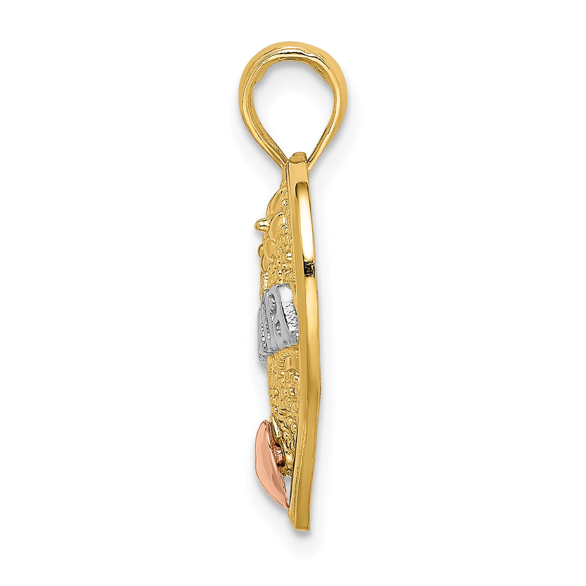 10K Two-tone w/White Rhodium GRANDMA Heart Charm-10K9557