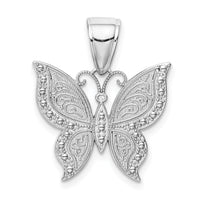 10K White Gold Butterfly Pendant-10K9572W