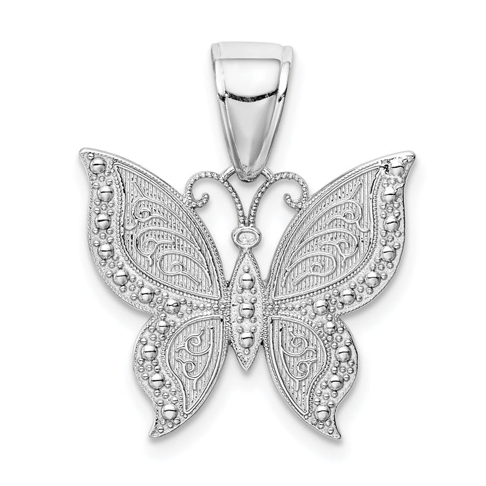 10K White Gold Butterfly Pendant-10K9572W