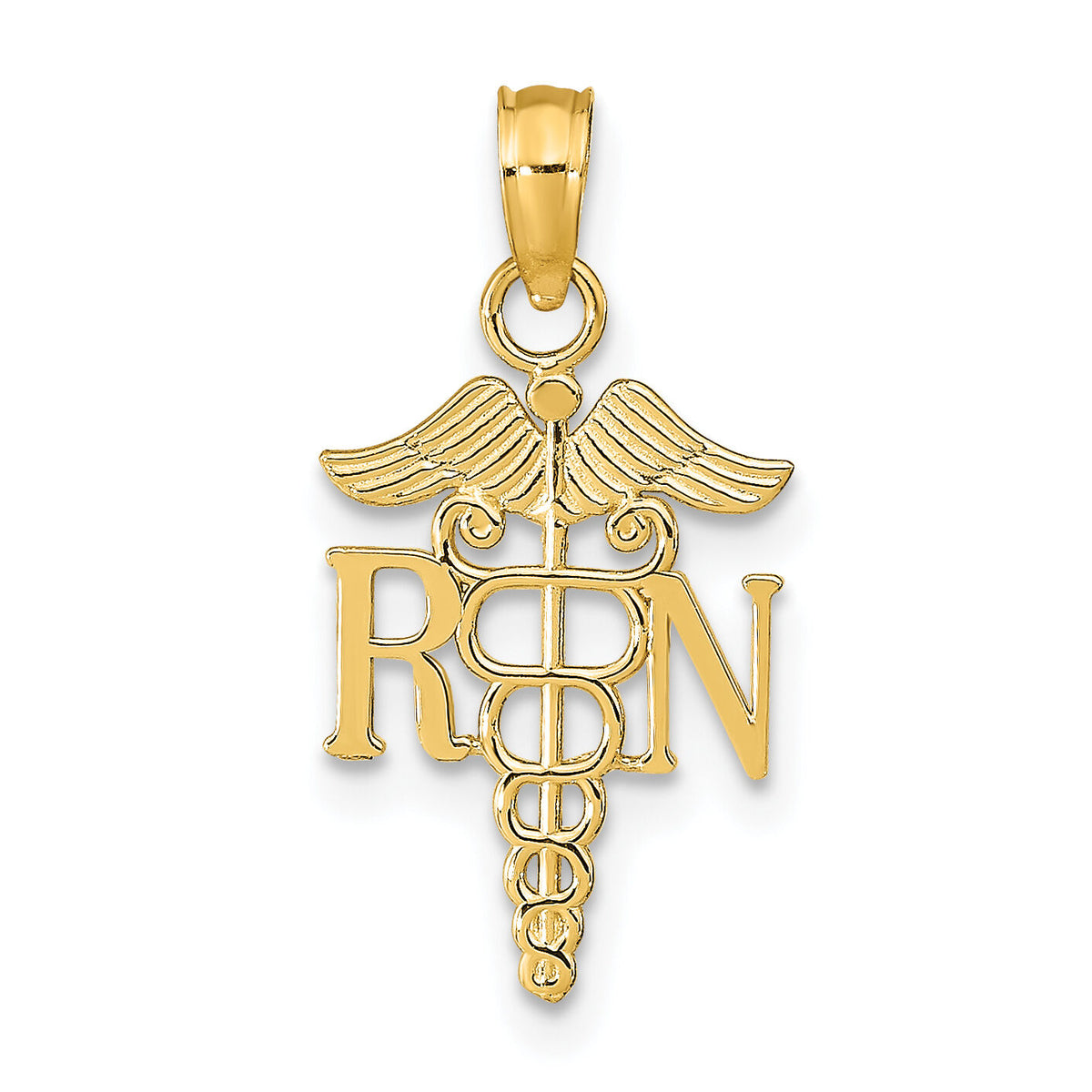 10K RN Caduceus Pendant-10K9575