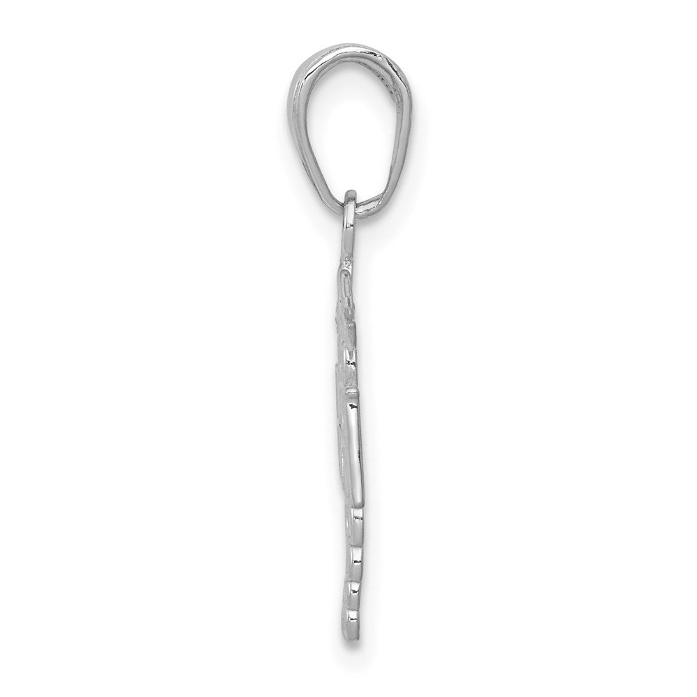 10K White Gold RN Caduceus Pendant-10K9575W