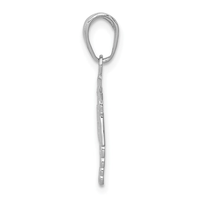 10K White Gold RN Caduceus Pendant-10K9575W