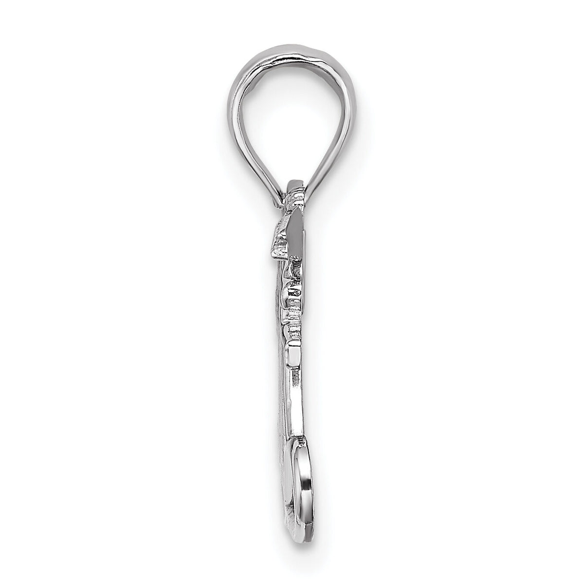 10k White Gold Polished MOM w/Heart and Angels Pendant-10K9577W
