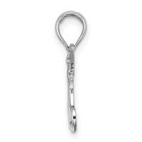 10k White Gold Polished MOM w/Heart and Angels Pendant-10K9577W