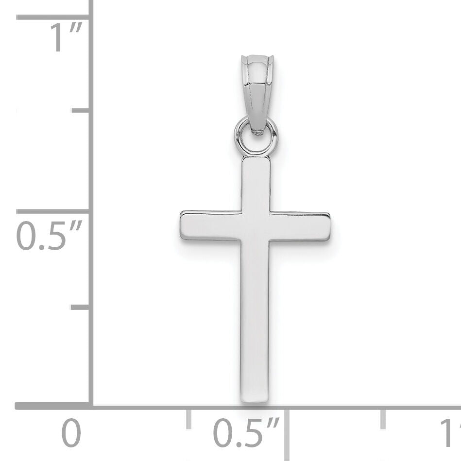 10k White Gold Polished Cross Pendant-10K9578W