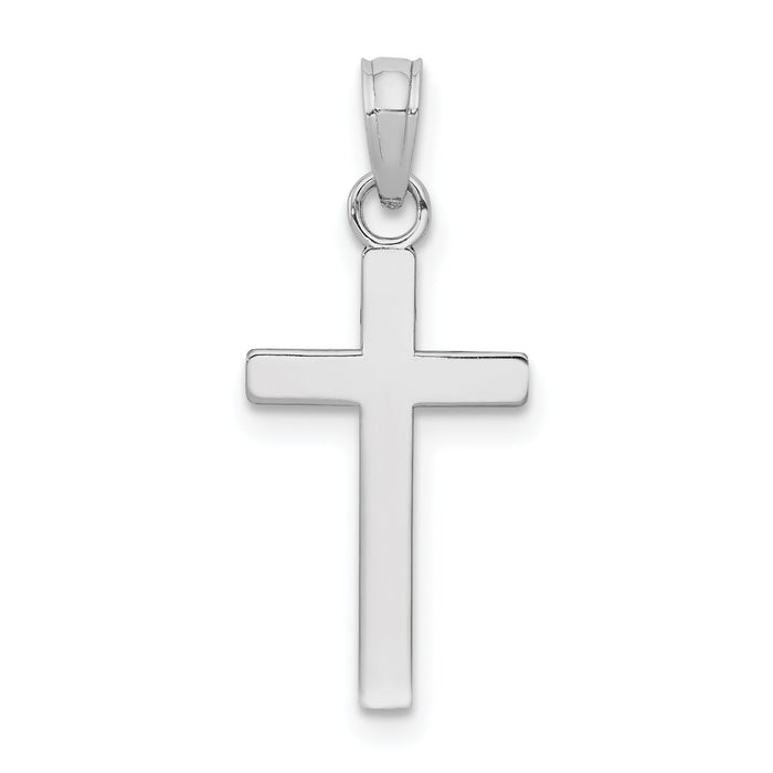 10k White Gold Polished Cross Pendant-10K9578W