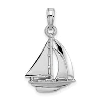 10K White Gold Polished Sailboat Charm-10K9580W