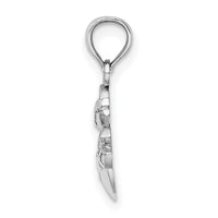 10k White Gold Snowman Pendant-10K9587W