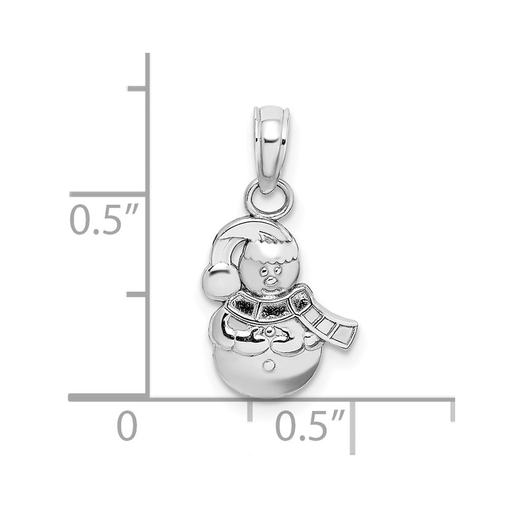 10k White Gold Snowman Pendant-10K9587W