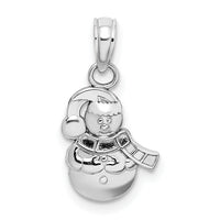 10k White Gold Snowman Pendant-10K9587W