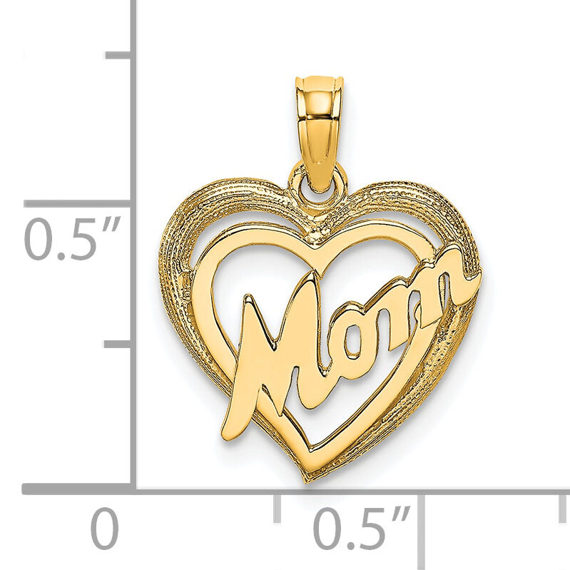 10K MOM Inside Heart Charm-10K9589