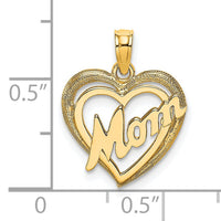 10K MOM Inside Heart Charm-10K9589