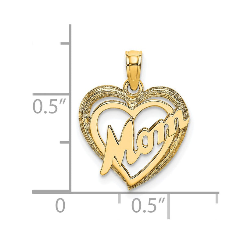 10K MOM Inside Heart Charm-10K9589