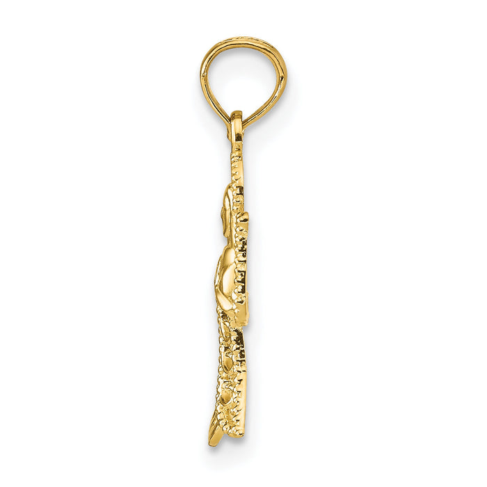 10K Angel W/Filigree Cut-Out Wings Charm-10K9592