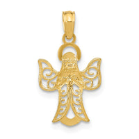 10K Angel W/Filigree Cut-Out Wings Charm-10K9592