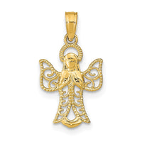 10K Angel W/Filigree Cut-Out Wings Charm-10K9592