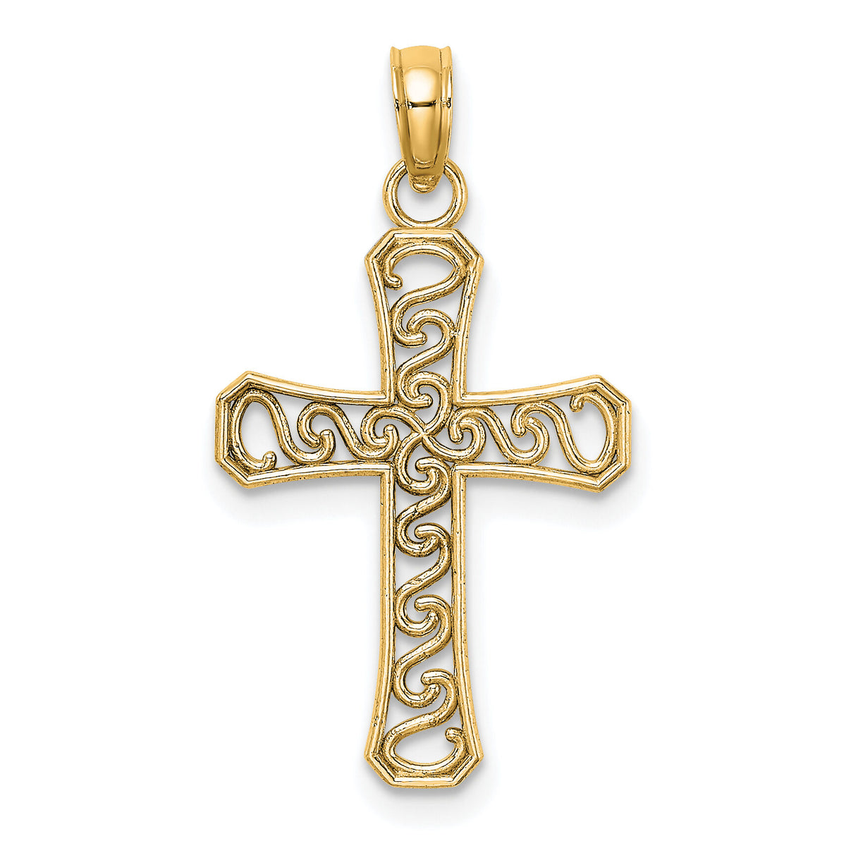 10k Fancy Cross Pendant-10K9593