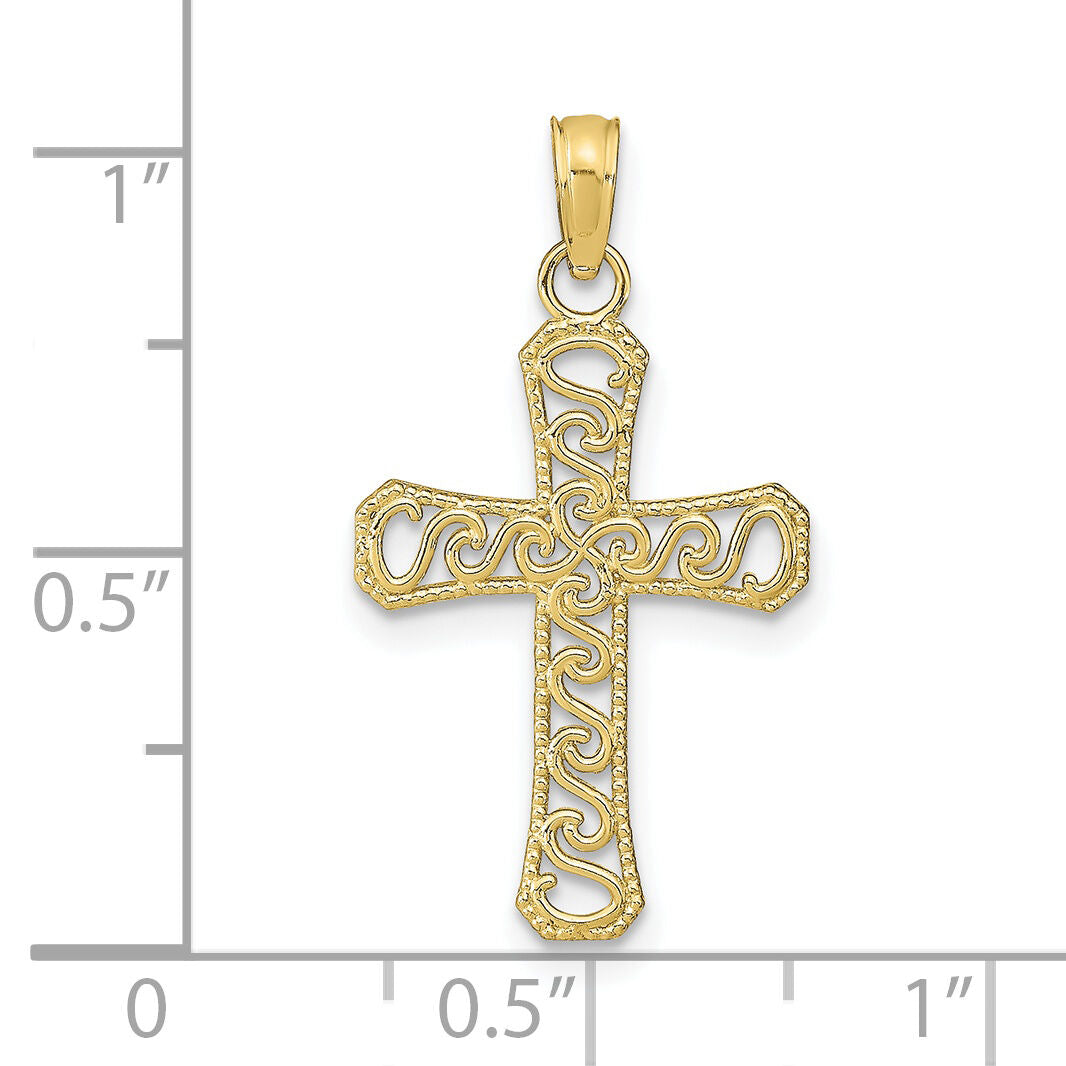 10k Fancy Cross Pendant-10K9593