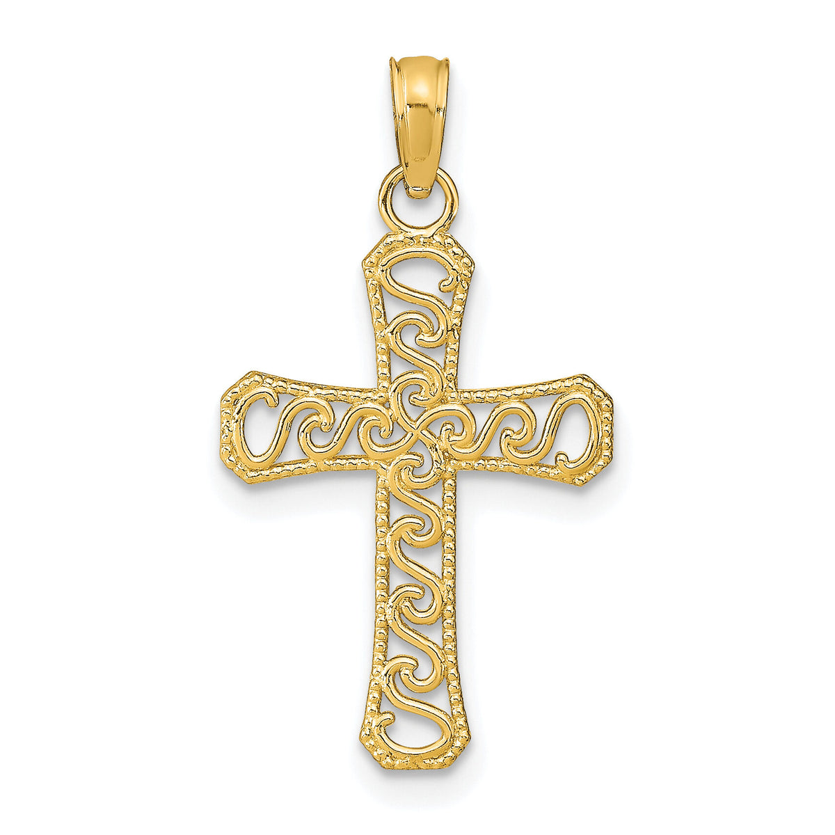 10k Fancy Cross Pendant-10K9593