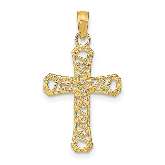 10k Fancy Cross Pendant-10K9593