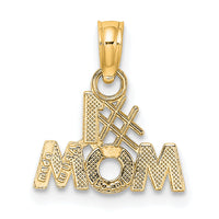 10K Polished #1 MOM Pendant-10K9595