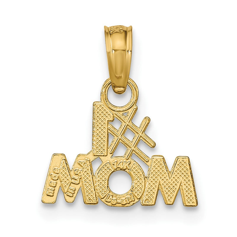 10K Polished #1 MOM Pendant-10K9595