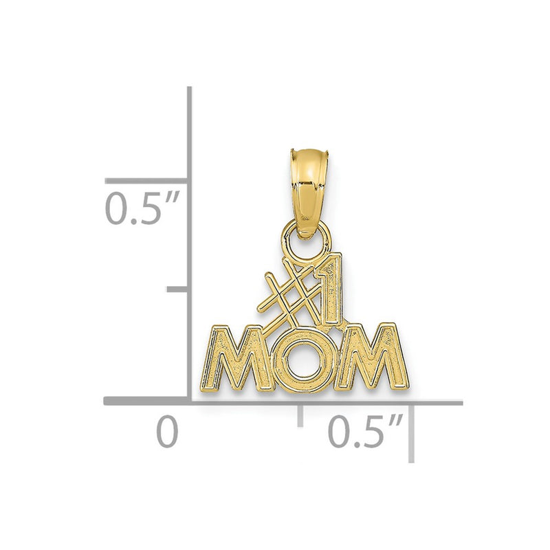 10K Polished #1 MOM Pendant-10K9595