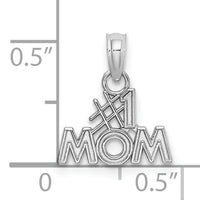10k White Gold Polished #1 MOM Pendant-10K9595W