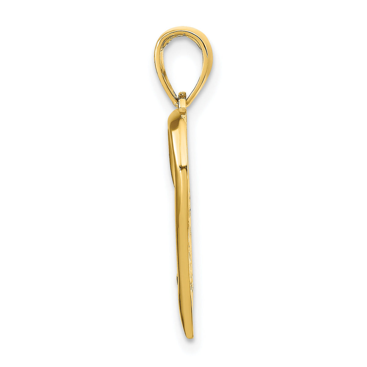 10K Polished Heart and X Pendant-10K9596