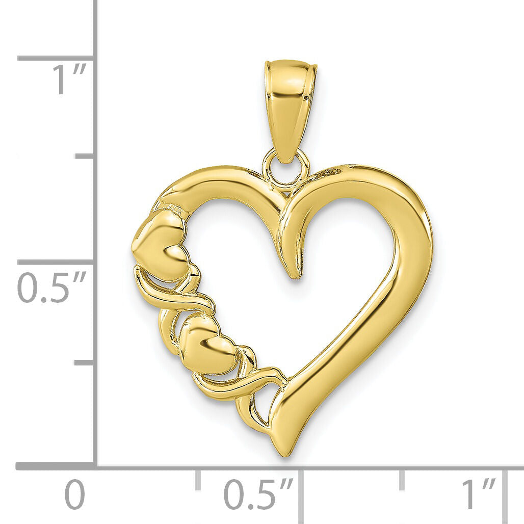 10K Polished Heart and X Pendant-10K9596