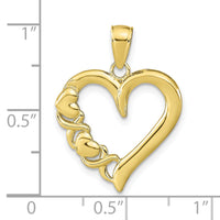 10K Polished Heart and X Pendant-10K9596