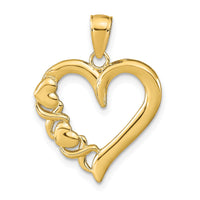 10K Polished Heart and X Pendant-10K9596