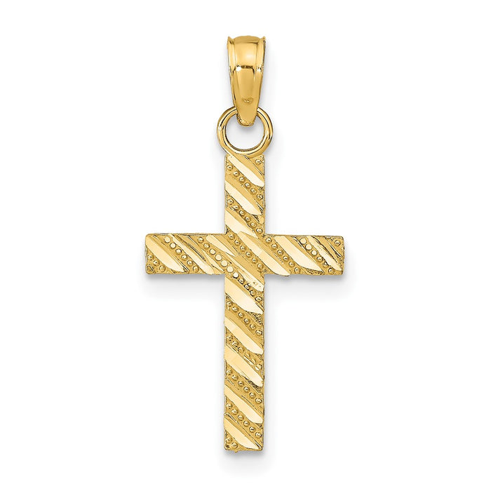 10k D/C Cross Pendant-10K9640