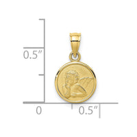 10k 10mm Engraved Angel Coin Charm-10K9687