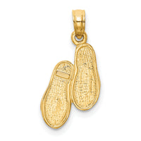 10k & Rhodium Solid Polished Sandals Pendant-10K985