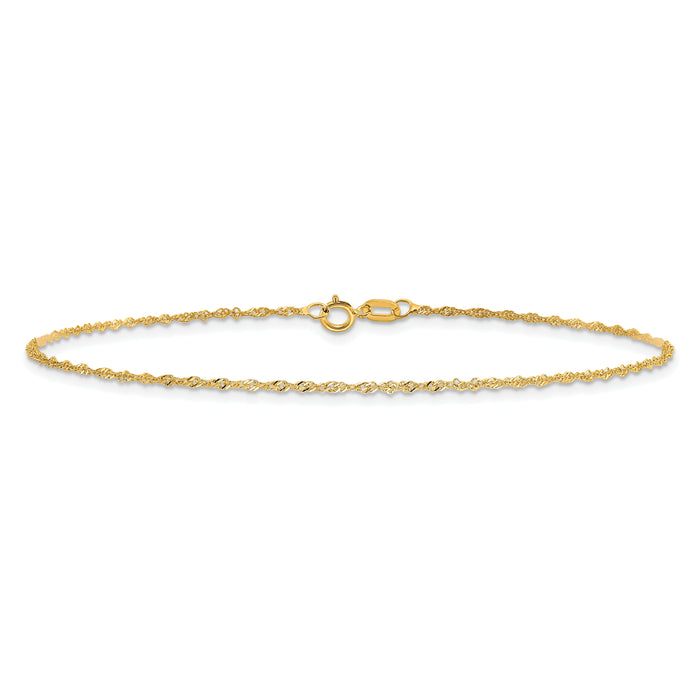 10k 1.1mm Singapore Chain Anklet-10KPE9-10